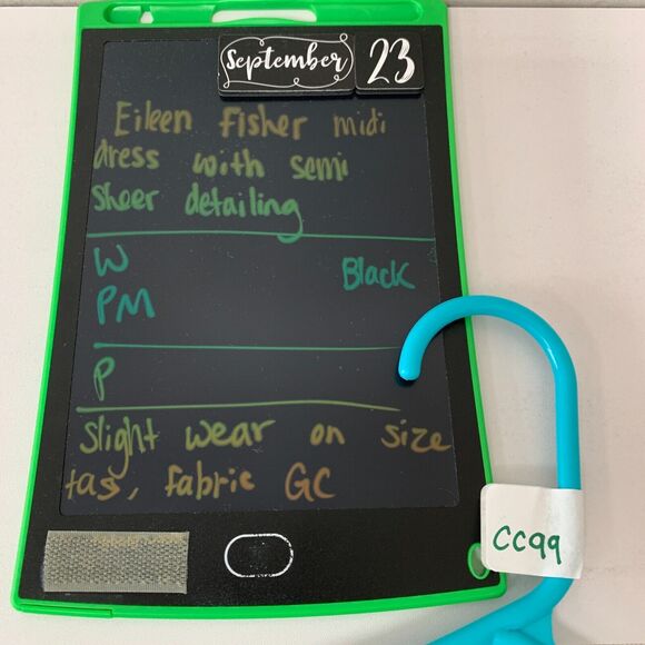 Eileen Fisher Midi Dress Womens PM Petite Black Semi Sheer Chiffon Asymmetrical - Picture 11 of 12